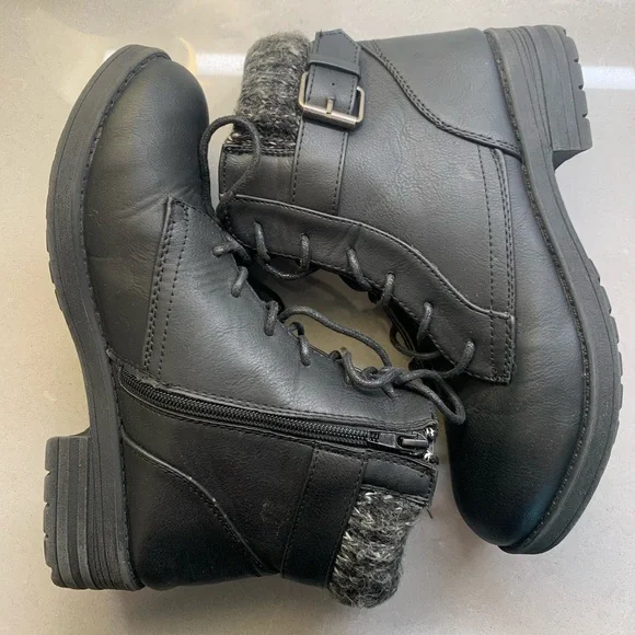UNIONBAY ~ Stockholm Combat Boots Black Size 8 - Picture 8 of 14